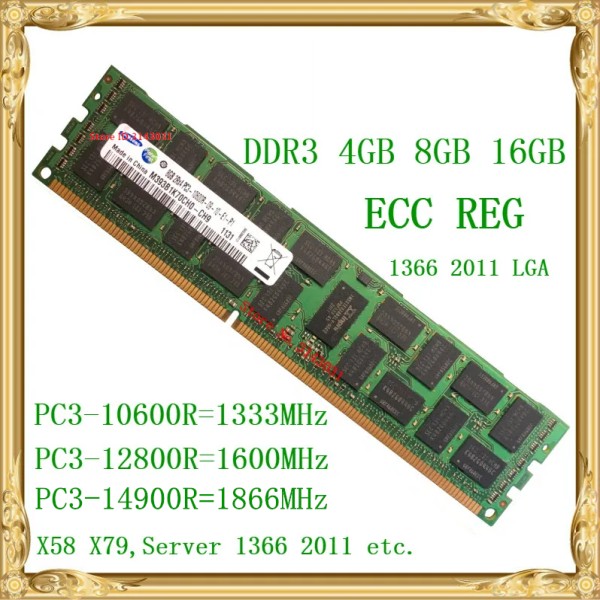 DDR3 4GB 8GB 16GB 서버 메모리 1333 1600MHz ECC REG DDR3 PC3-10600R 12800R 레지스터 RIMM RAM X58 X79 58,300원