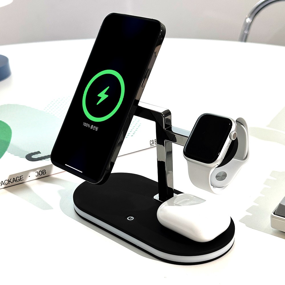 디큐브 5in1 15W 맥세이프 고속 무선충전기 아이폰 애플워치9 호환 25,900원