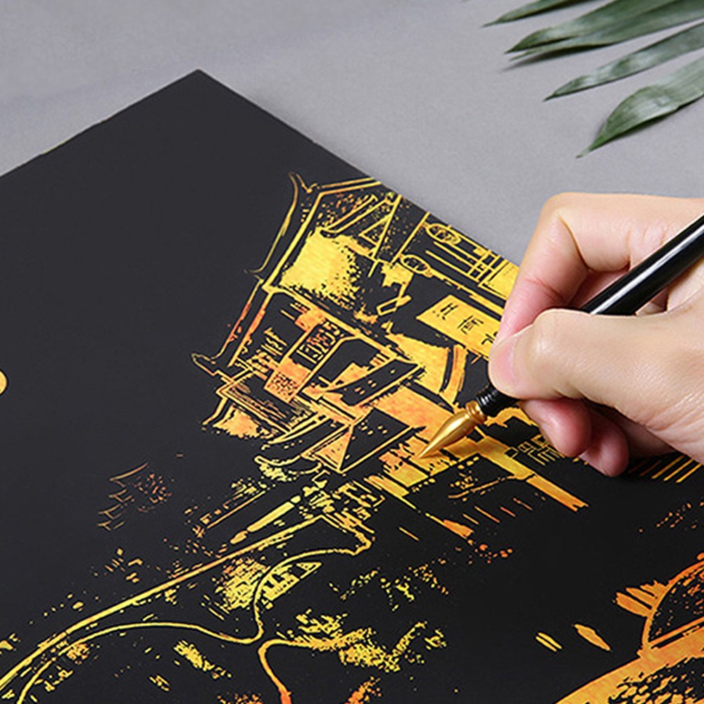 스크래치 북 페이퍼 컬러링 보드 나이트뷰 성인 어른 직장인 색칠공부 diy그림그리기 취미생활, 1개 4,490원