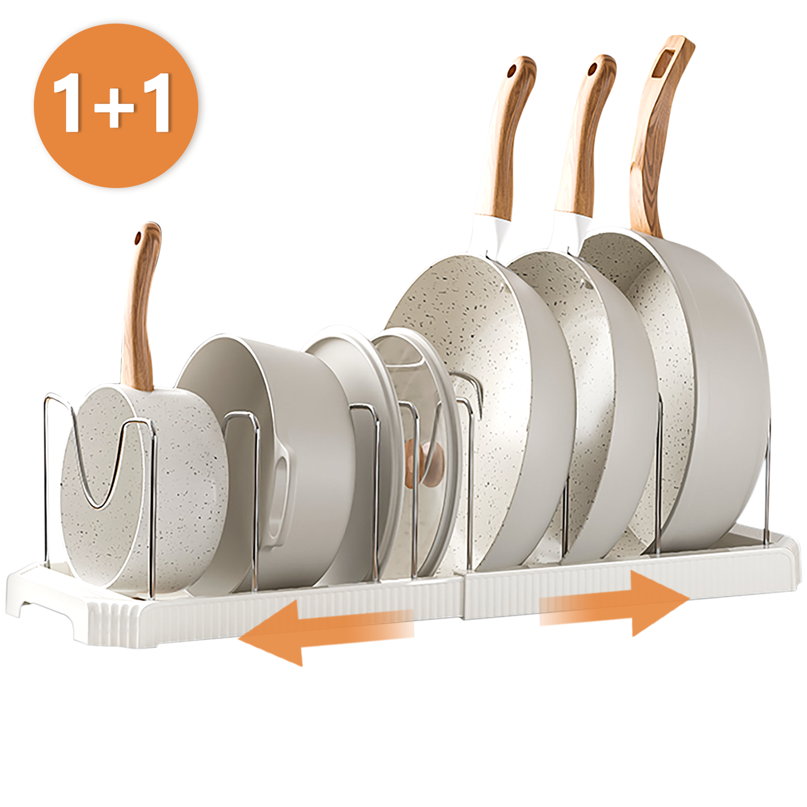 Ryusei 후라이팬 정리대 1+1길이조절 후라이팬 정리대 프라이팬 정리대 접시 수납장 주방 싱크대 수납 보관대 JHC083, 화이트 26,900원