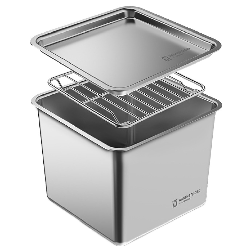 바겐슈타이거 연마제 없는 스텐304 콰트라트 캐니스터 + 뚜껑 + 랙 세트 깊은형 950ml, 뚜껑 + 랙 + 캐니스터, 1세트 24,610원