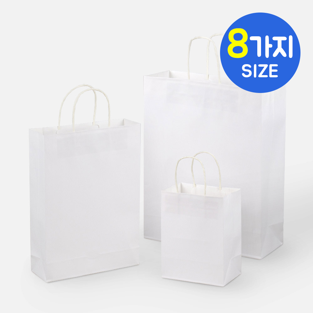 나우스팩 화이트 꼬임끈 쇼핑백(100장) - 8가지 사이즈 24,600원