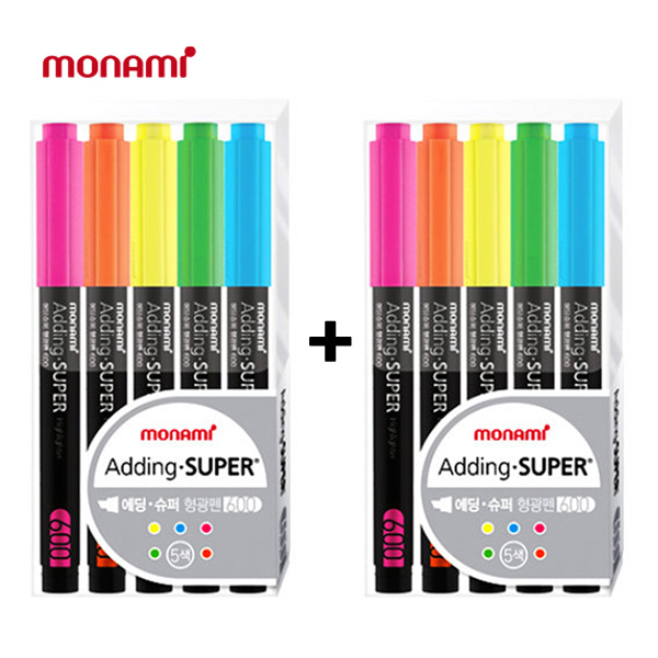 모나미 에딩슈퍼 형광펜 600 5색 X 2개세트 6,700원