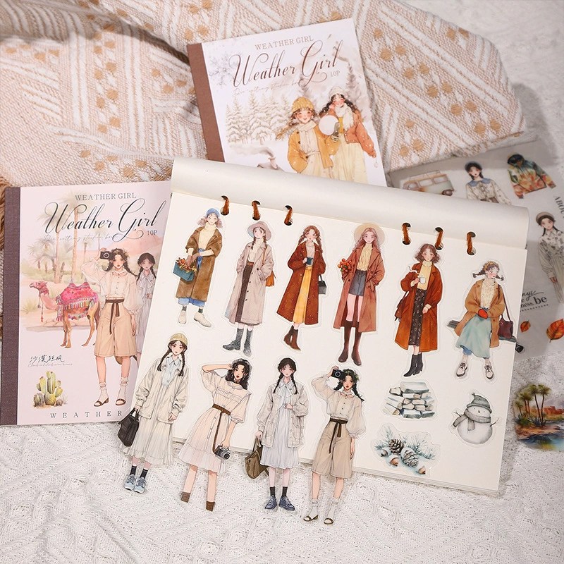 올리브파티 날씨요정 시리즈 소녀 인물 빈티지 다꾸 감성 스티커북 세트 12,800원