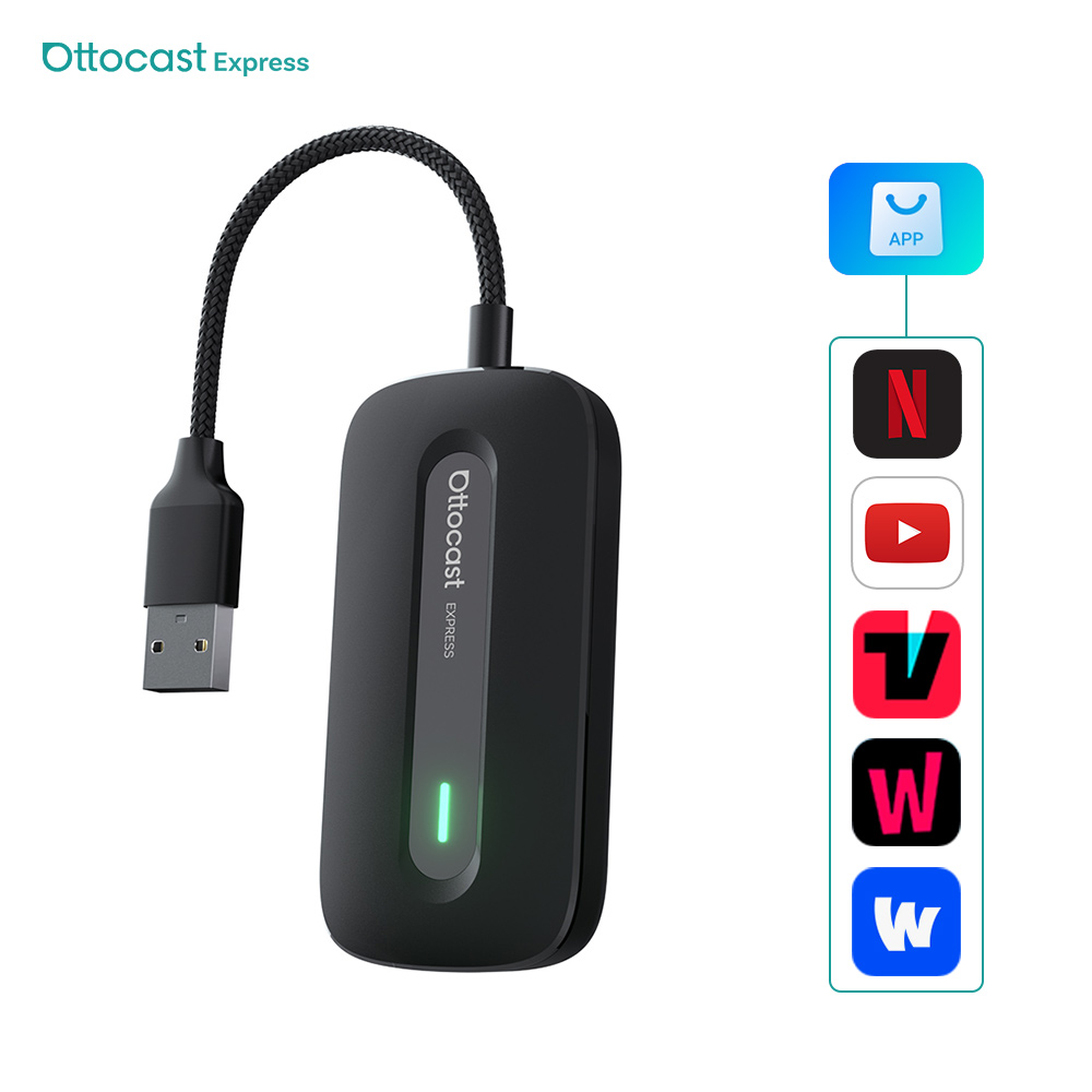 오토캐스트 Express Play2Video 무선 안드로이드 오토 카플레이 박스 유튜브 넷플릭스 콘텐츠 스트리밍 가능, 블랙, CA515-TK2 76,800원