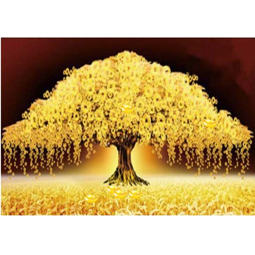 보석십자수 액자 캔버스형 50 x 40 cm DIY 풍수 해바라기 금전수 사과 엠제이에스, Y37 황금나무1, 1개 17,500원