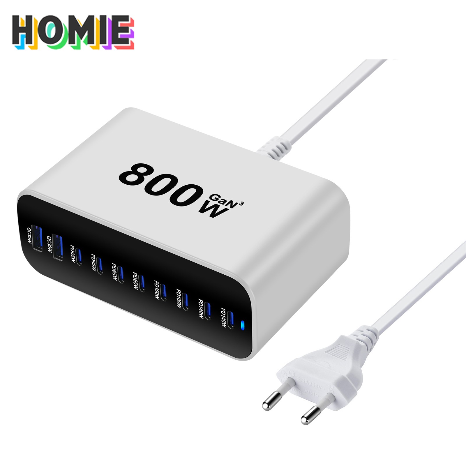 HOMIE 초고속충전기 GaN 800W c타입고속 8C타입 2A타입 멀티단자 pd충전기 pps 52,800원
