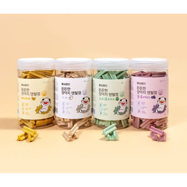 뽀시래기 든든한 강아지 덴탈껌, 3.우유, 300g, 1개 18,500원