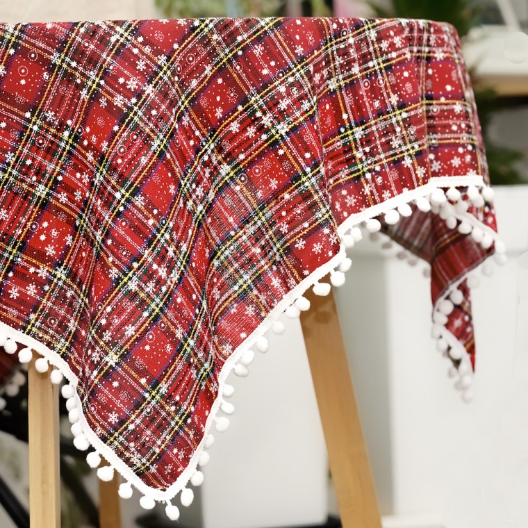 뷰라뷰 크리스마스 체크 사각 원형 테이블보 식탁보 13,560원