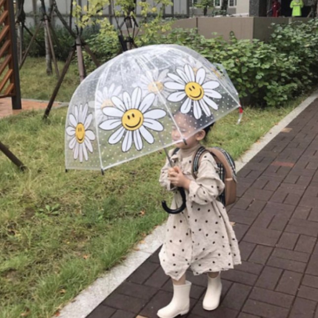 당일배송 FOOI KC인증 데이지 투명우산 돔형 아동자동우산 빠른배송 9,890원