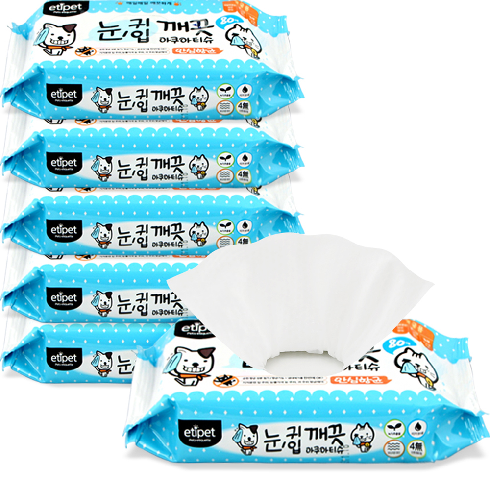 에티펫 반려동물 눈귀입 깨끗 물티슈, 6개 20,500원