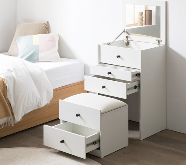 파로마 헤리스 서랍형 스툴 화장대 방문설치, 화이트 136,000원