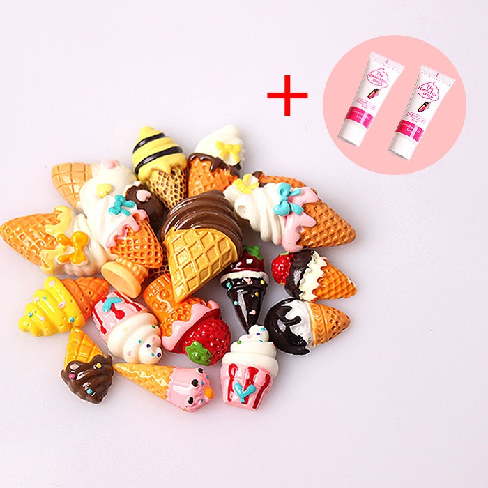 데코앤팁스 핸드폰케이스만들기 콘아이스크림파츠30개입+생크림2개 폰케이스꾸미기 재료 세트 데코덴 DIY 슬라임 파츠 생크림 실내화파츠 스마트톡 8,900원