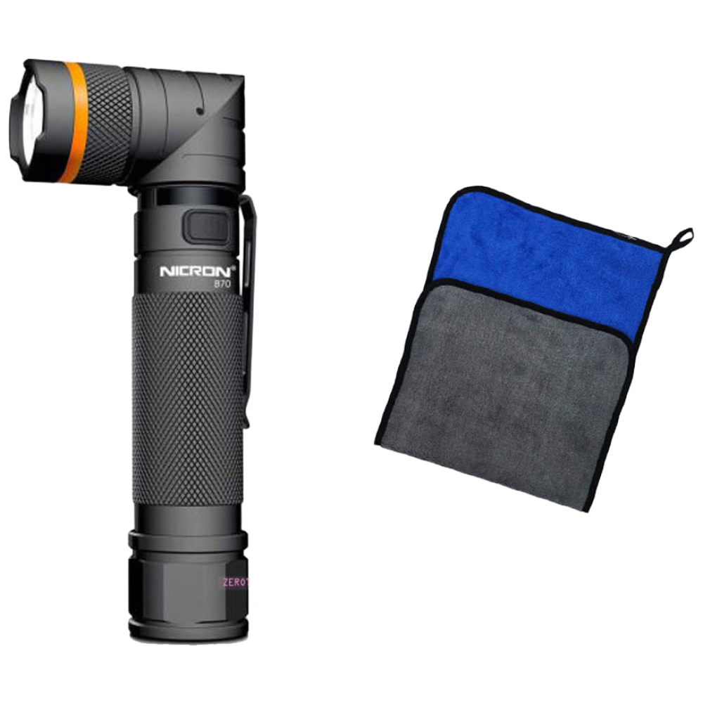 니크론 LED 충전 후레쉬 B70 1800루멘 꺾임형 랜턴 손전등 USB 충전식, 1개 62,700원