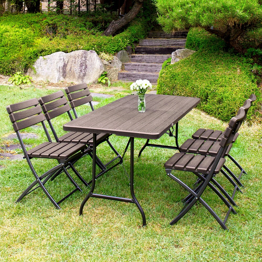 아르망 1800 브로몰딩 테이블 아르망의자 6개 세트 접이식 야외 공원 카페 인테리어 캠핑 휴대용 커피숍 테라스, 단일상품 238,000원