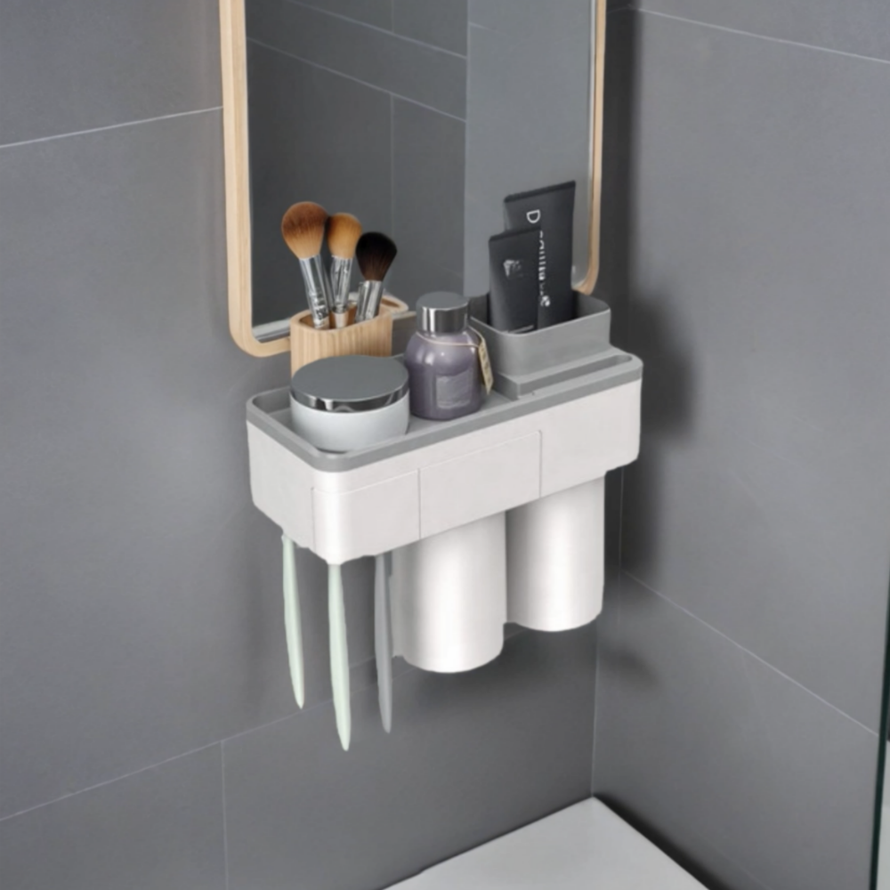 솔플마켓 무타공 칫솔 양치컵 홀더, 그레이, 1개 22,900원