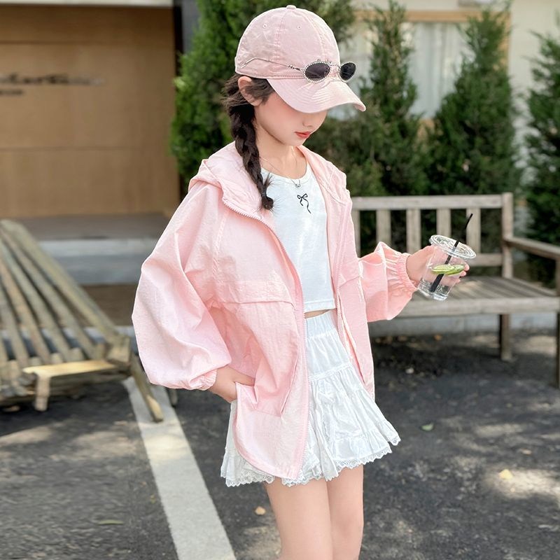 해피유통 청소년 소녀 봄여름 경량 자외선 차단 재킷 후드 디자인 심플 캐주얼디자인14세 이상 23,740원