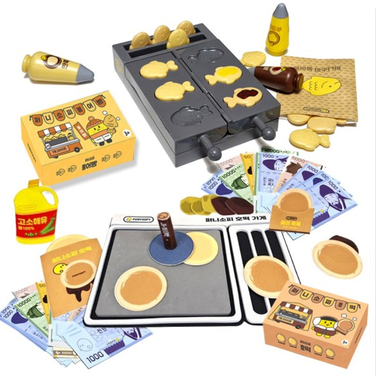 퍼니소피 겨울 간식 놀이세트 붕어빵 호떡 (역할놀이 화폐 증정), 1개 63,800원