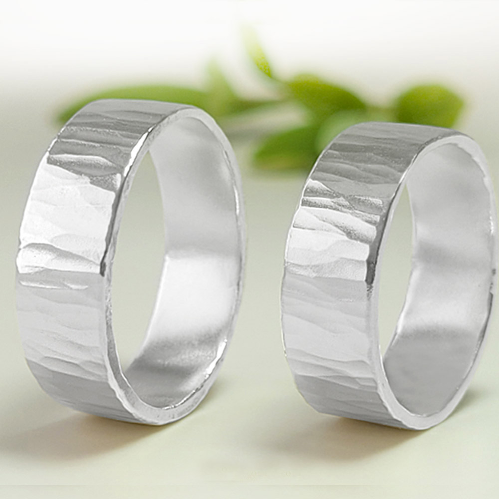 99% 순은 반지 텍스처 수공예 은반지 핸드메이드 실버반지 여성 반지 남성 반지  기념일 선물 우정링 커플링 패션 주얼리 아트 반지 6.5mm 헤머 링 남녀공용 순은반지 9025 74,900원