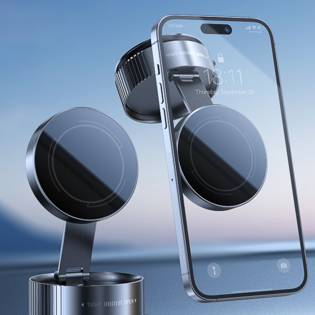 Belia 진공자기흡착 차량용 핸드폰 브래킷 차내내비게이션 휴대폰 스탠드, 블랙, 1개 23,150원