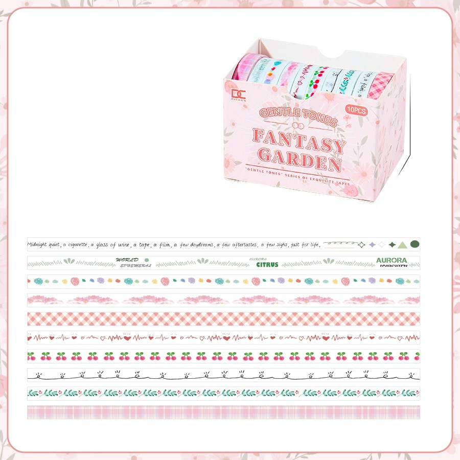 올리브파티 빈티지 감성 다꾸 마테 마스킹테이프 5mm 10개 세트, 1세트, 가든 5,500원