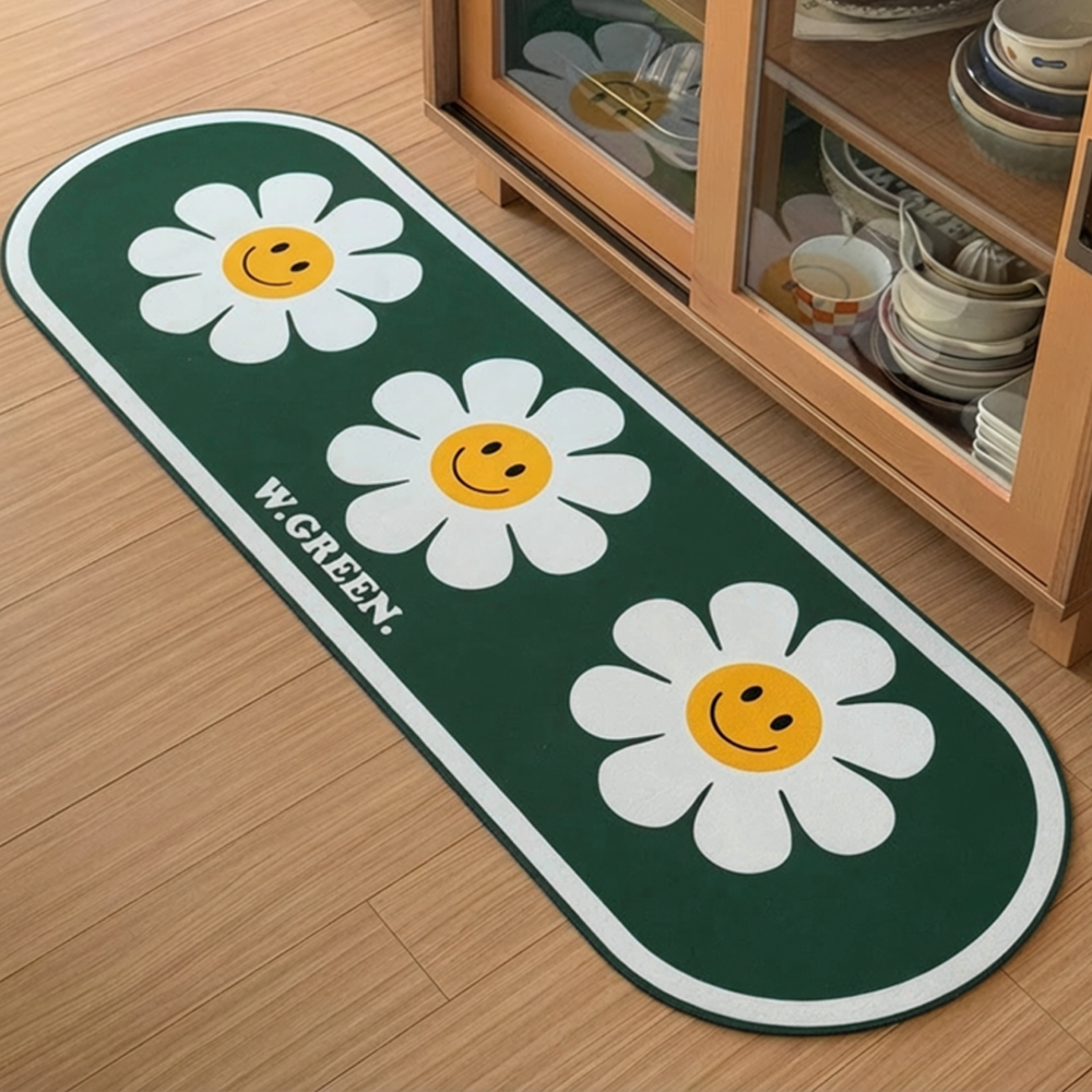 더블유그린 빨아쓰는 규조토 주방 발매트 스마일 데이지 24,800원