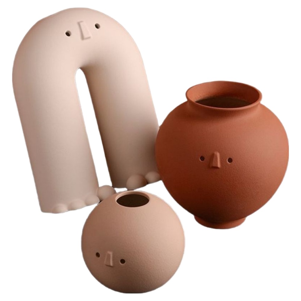 하비비 작은 눈코 세라믹 꽃병 3종 세트, 혼합색상 60,930원