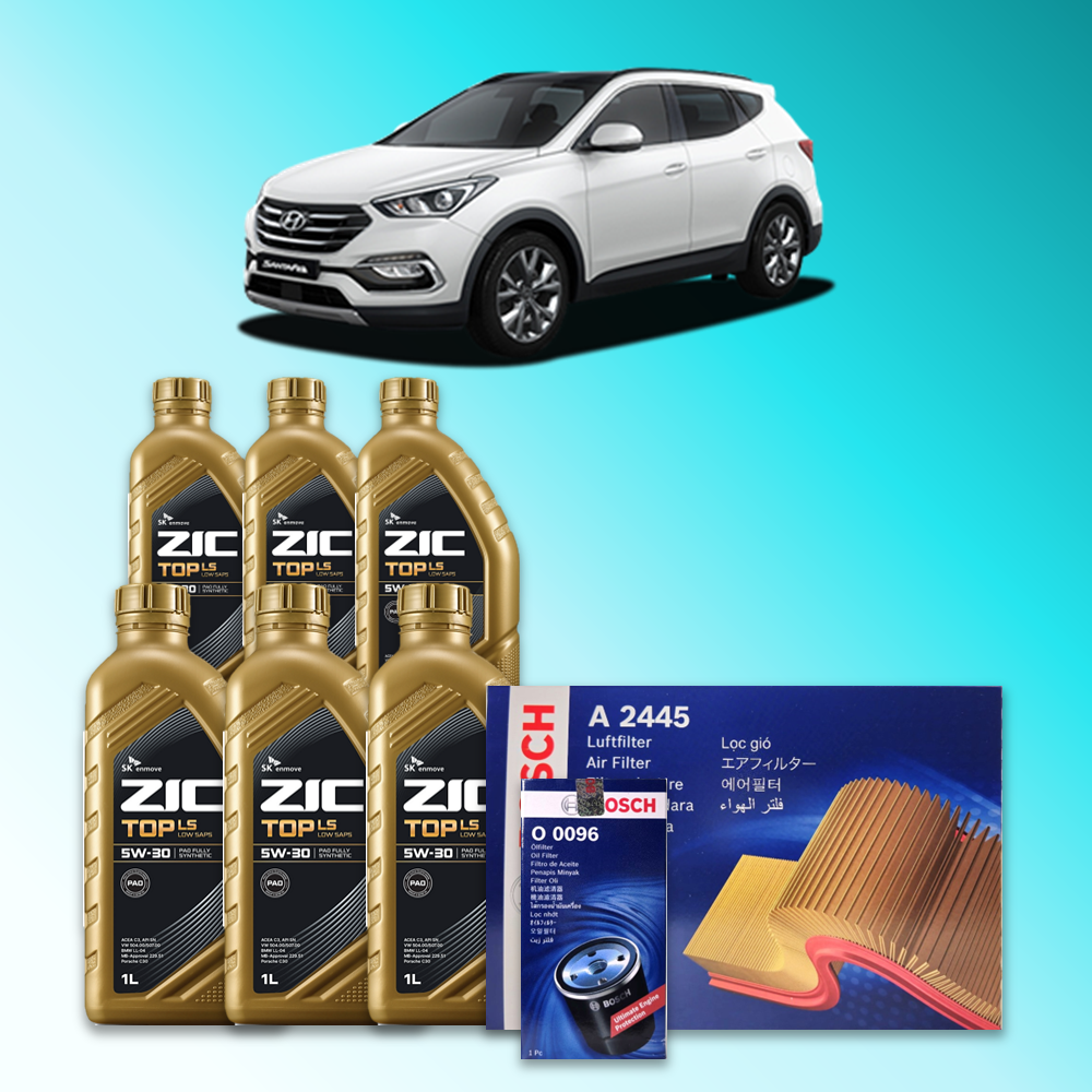 싼타페 더 프라임 (DM) 2.0 디젤 엔진오일세트 SK 지크 탑 LS 5W30 (ZIC TOP LS) 107,200원