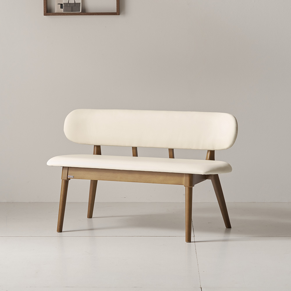 더끌림 모린 고무나무 원목 등받이 벤치, 1개, 브라운 195,800원