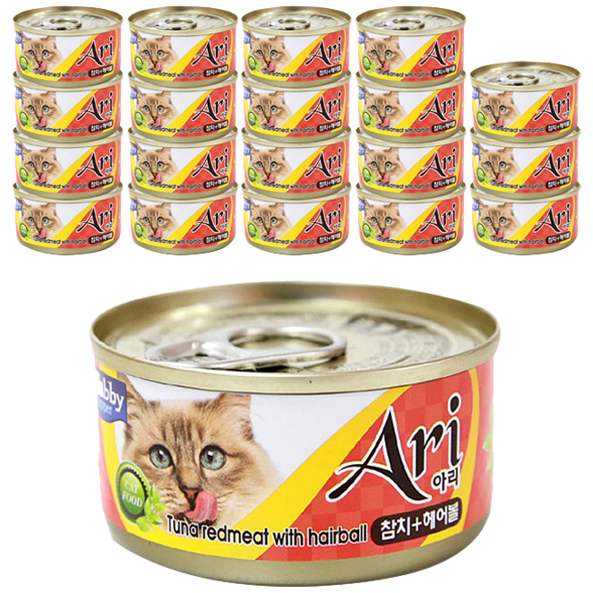 테비토퍼 아리캔 고양이간식, 참치 + 헤어볼, 80g, 24개 12,750원