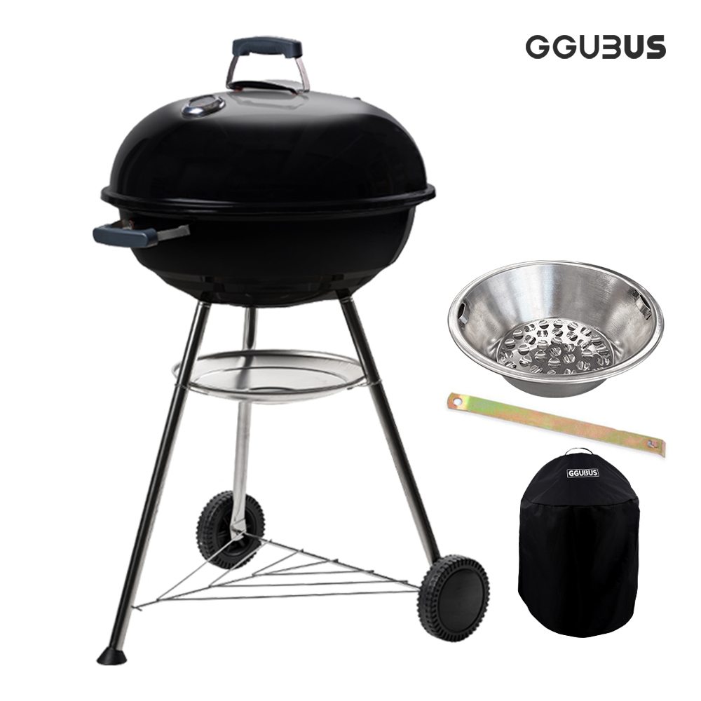 [본사공식몰] 꾸버스 하이엔드 애플 바베큐그릴+숯통+커버 SET 야외 펜션 대형 훈제 숯불 화로대 BBQ 189,000원