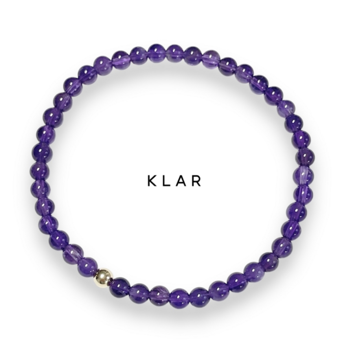 클라(KLAR) 천연 자수정 (Amethyst) 14k 골드필드 원석팔찌 (4미리) 21,800원