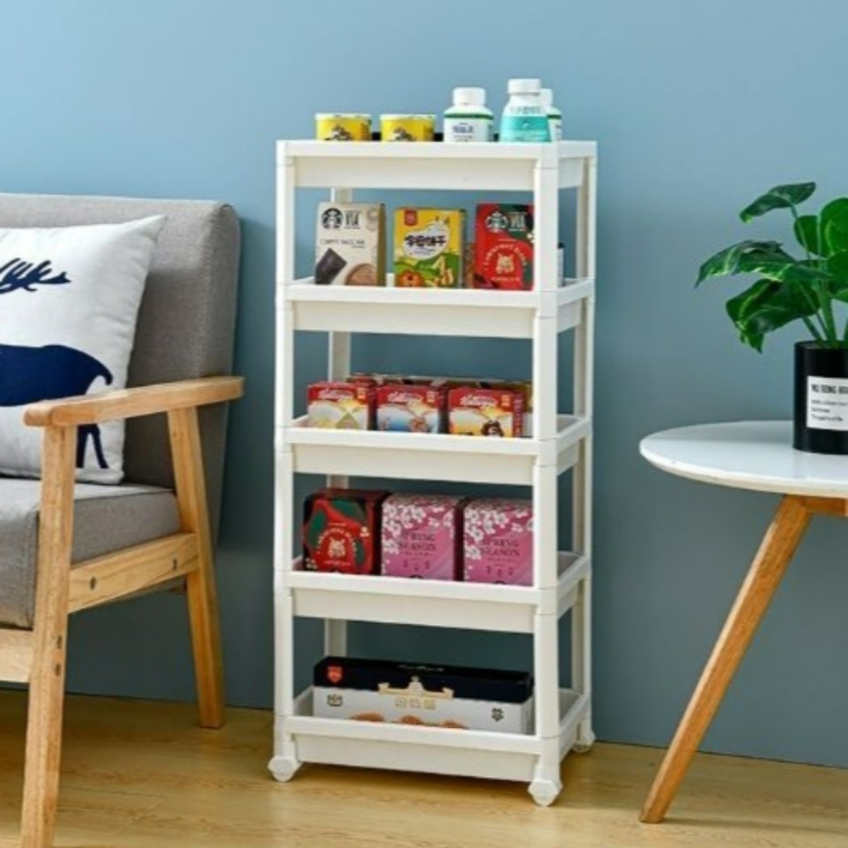 틈새선반 3단 슬림 이동식 바퀴달린 선반 트레이 4단 틈새 수납장 공간활용 15,900원