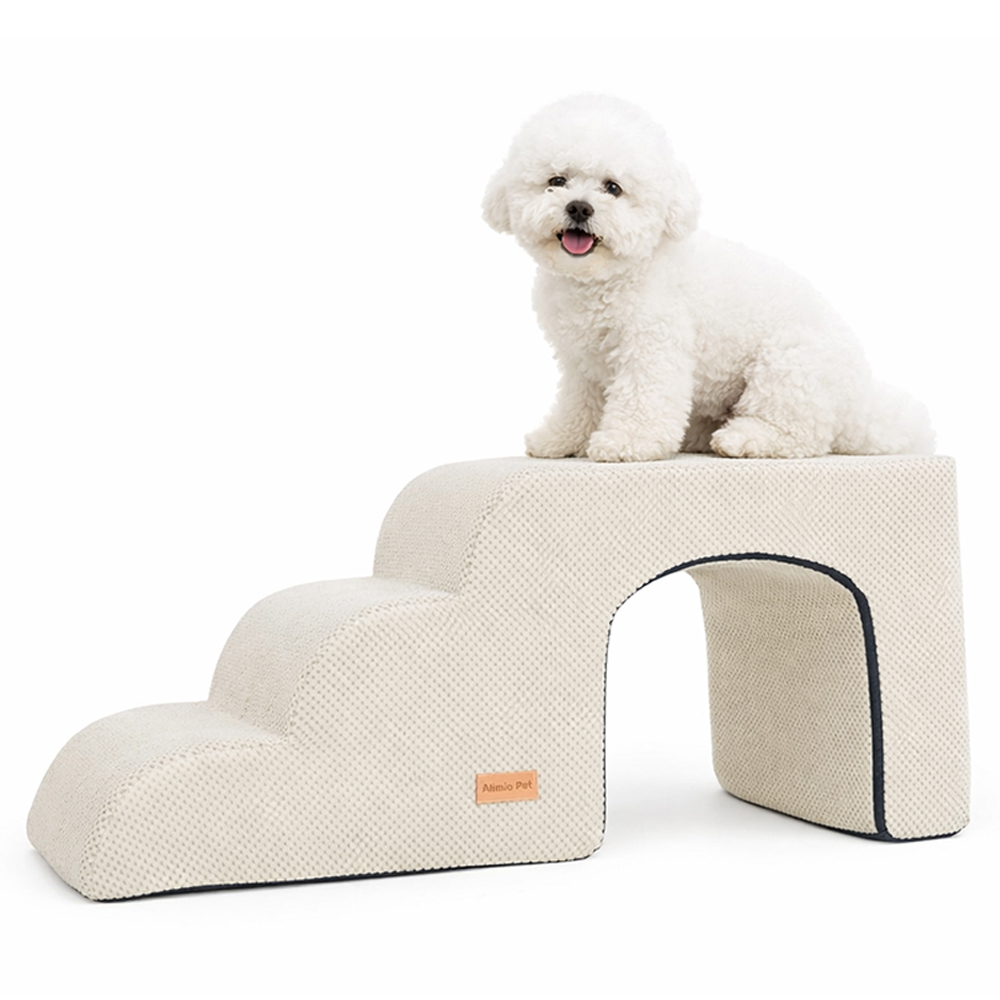 올미오펫 강아지 구름패브릭 동굴계단 3단, 크림아이보리, 1개 99,900원