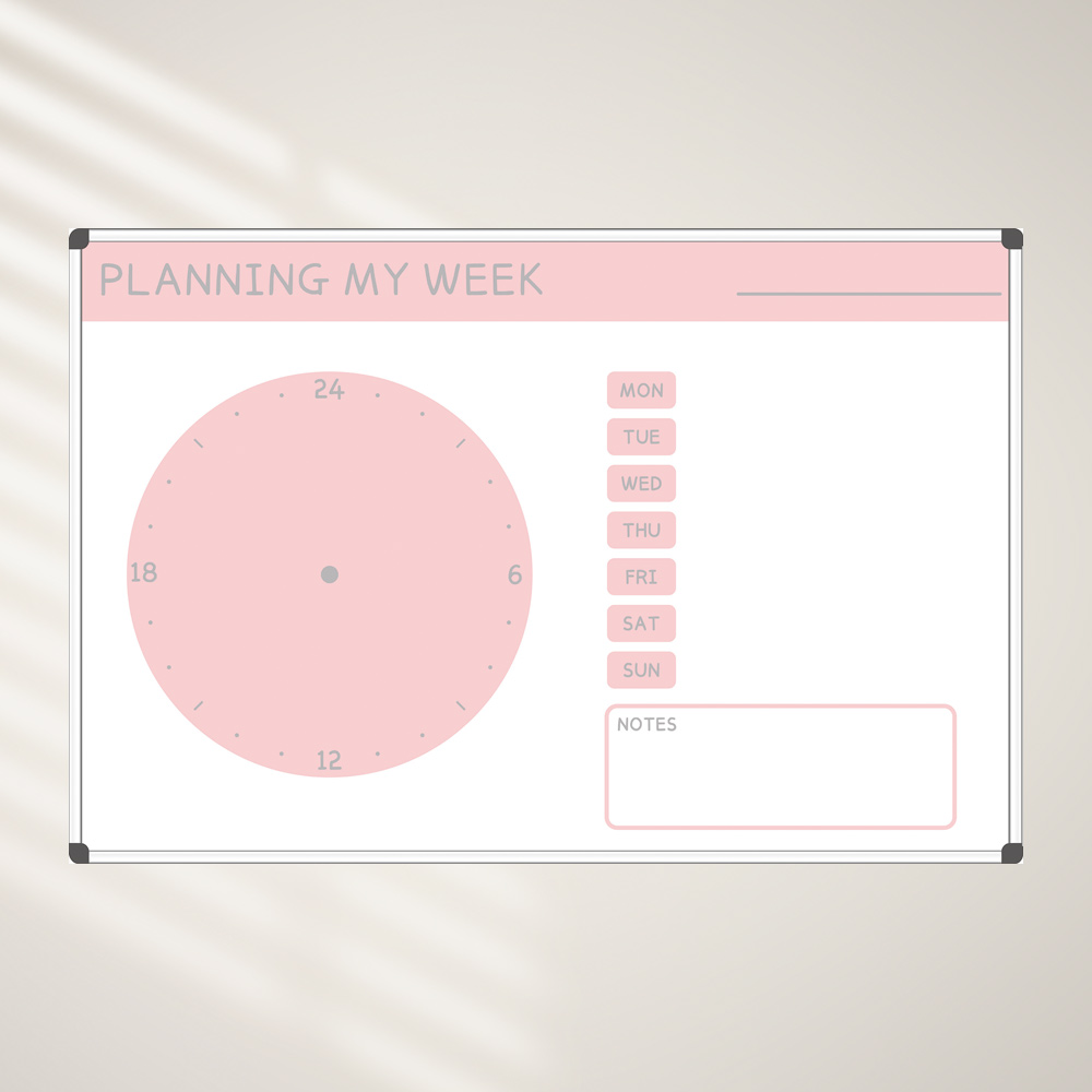생활계획표 위클리플래너 핑크 타임테이블 900x600 스케줄러 화이트보드 38,000원