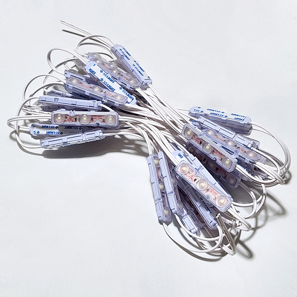 LED 3구 모듈 1W 50개 광확성 렌즈 튜닝 방수 라인 테두리조명 전등교체 간판조명 led모듈, 1개, 전구색 25,310원