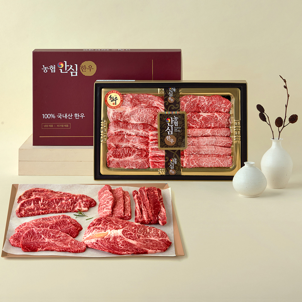 농협안심한우 1++등급 안심특선 23호 총1kg 등심200g + 채끝200g + 갈비살200g + 부채살200g + 살치살200g 166,000원