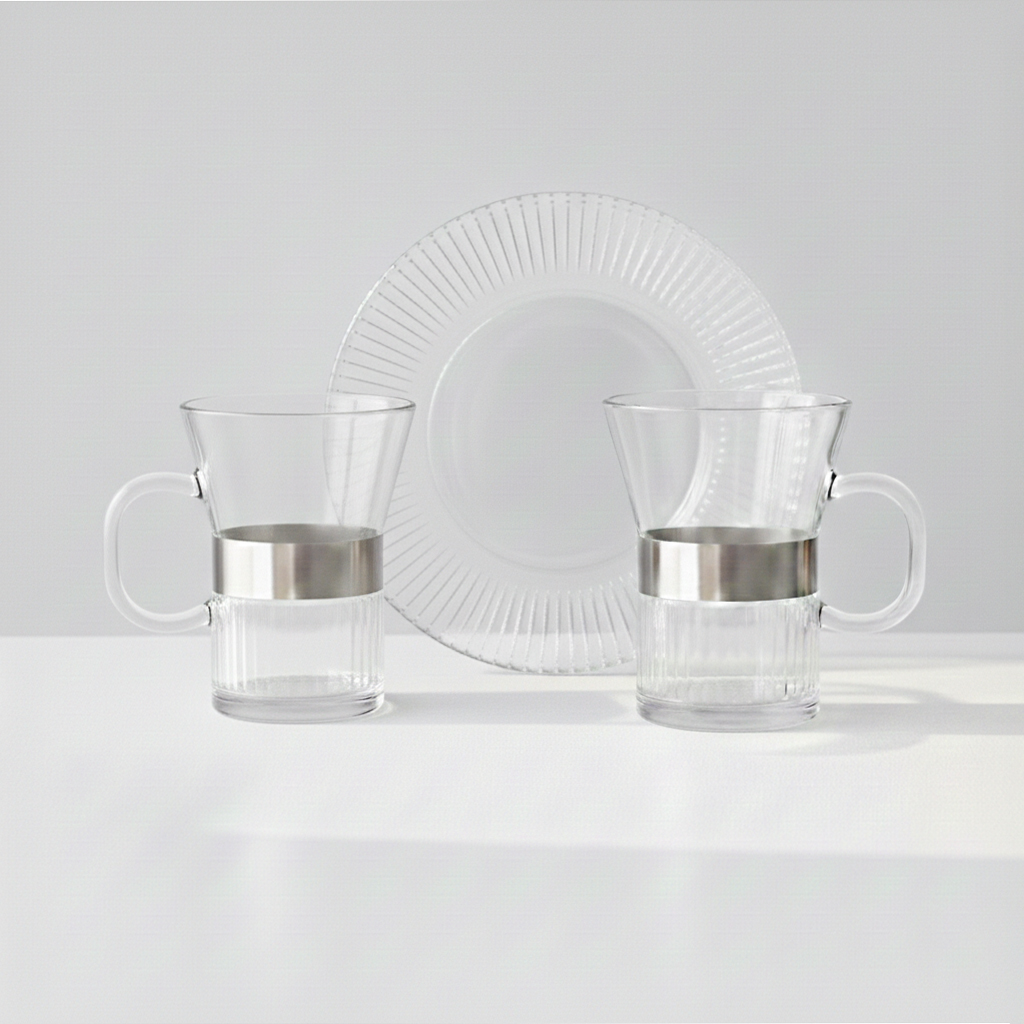 카모메키친 플리츠 유리접시 + 머그컵 2p 세트, 투명, 1세트, 유리접시 + 머그컵 2p 25,140원