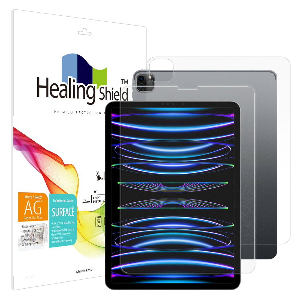 힐링쉴드 아이패드 프로 6세대 5세대 4세대 11 항균 종이질감 블루라이트차단 액정보호필름1매 후면1매 32,220원