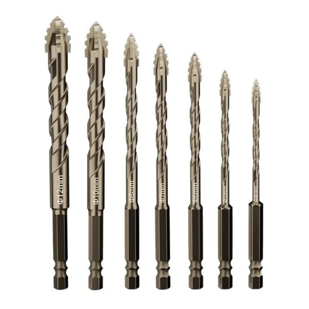 tinduo 다용도 4날 톱니형 드릴 비트 목재 대리석 콘크리트 벽타일 드릴 비트 7종 세트 14,800원