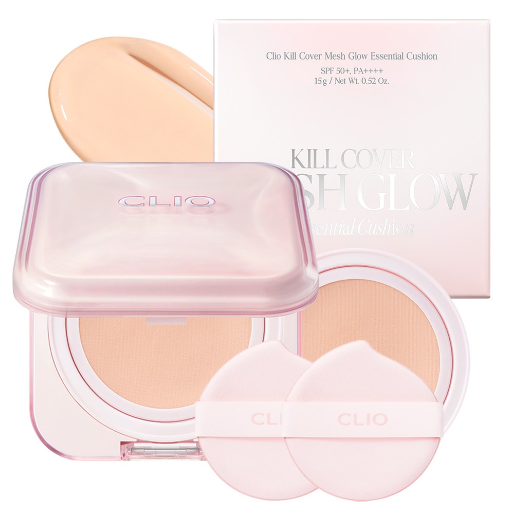 [한정기획] 클리오 킬커버 메쉬 글로우 에센셜 쿠션 기획세트 [본품+리필]+퍼프 2매, 21N 리넨, 1개 23,900원