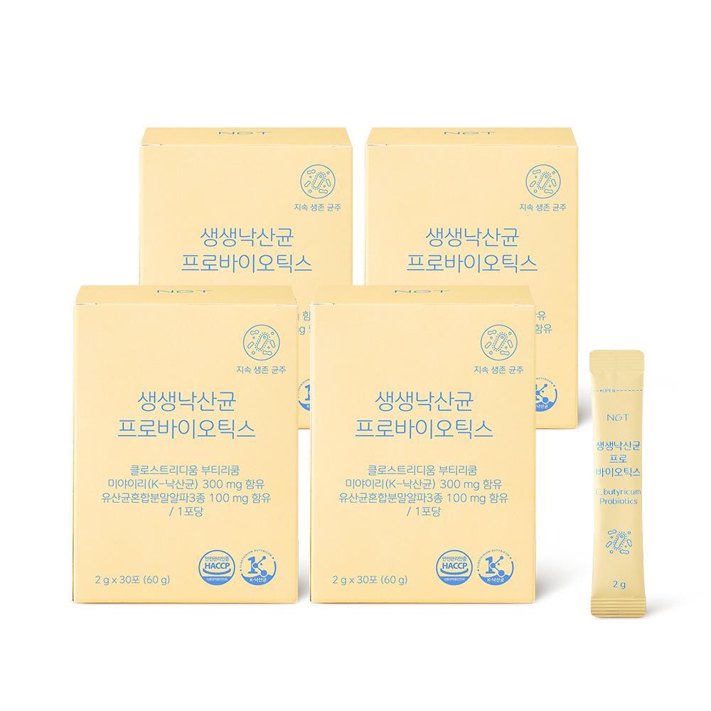 네츄럴굿띵스 NGT 생생낙산균 프로바이오틱스, 4박스, 2g 191,400원
