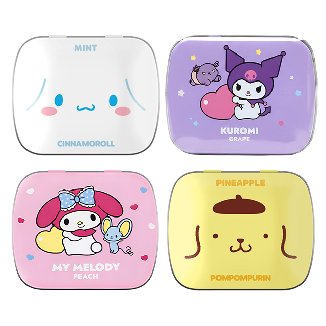 산리오 캐릭터 민트캔디 4종+덤블링팝 오뚝이 증정 세트 - SUGAR FREE 구취케어. 복숭아향 파인애플향 페퍼민트향 포도향 12,500원