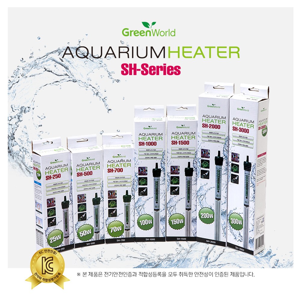 그린월드 아쿠아리움 히터 모음 25w ~ 300w  어항 히터 9,300원
