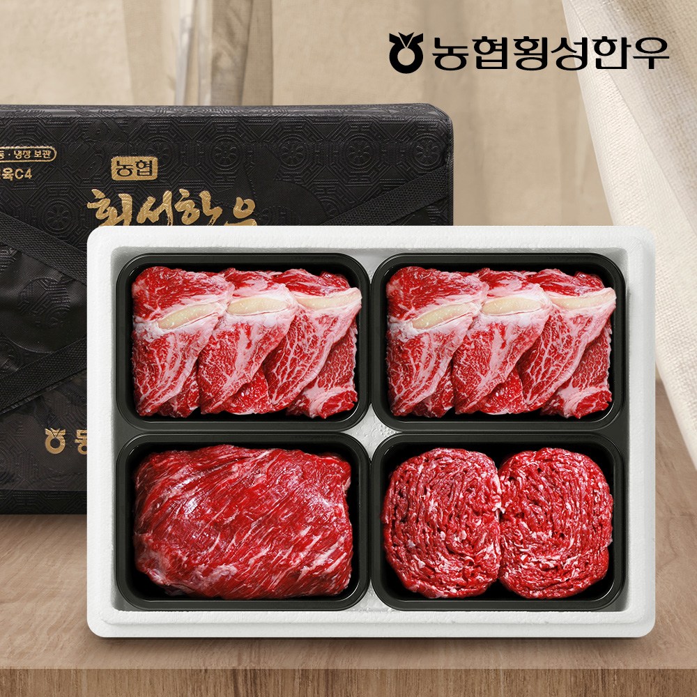 농협횡성한우 어사품 1등급 구이모듬정육세트 4호1.6kg(냉장 팩당 400g) 170,680원