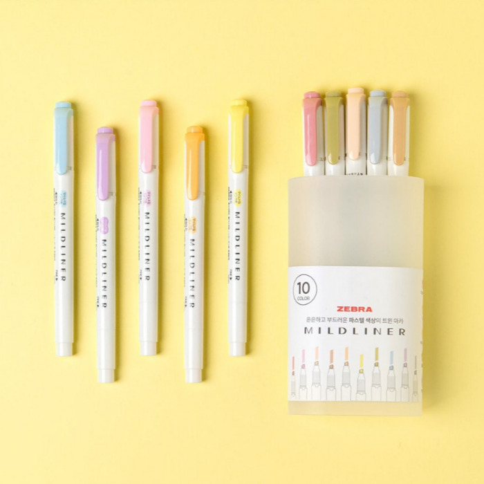 제브라 마일드라이너 뉴컬러 형광펜 10본 세트 WKT7-10C-TU 9,900원
