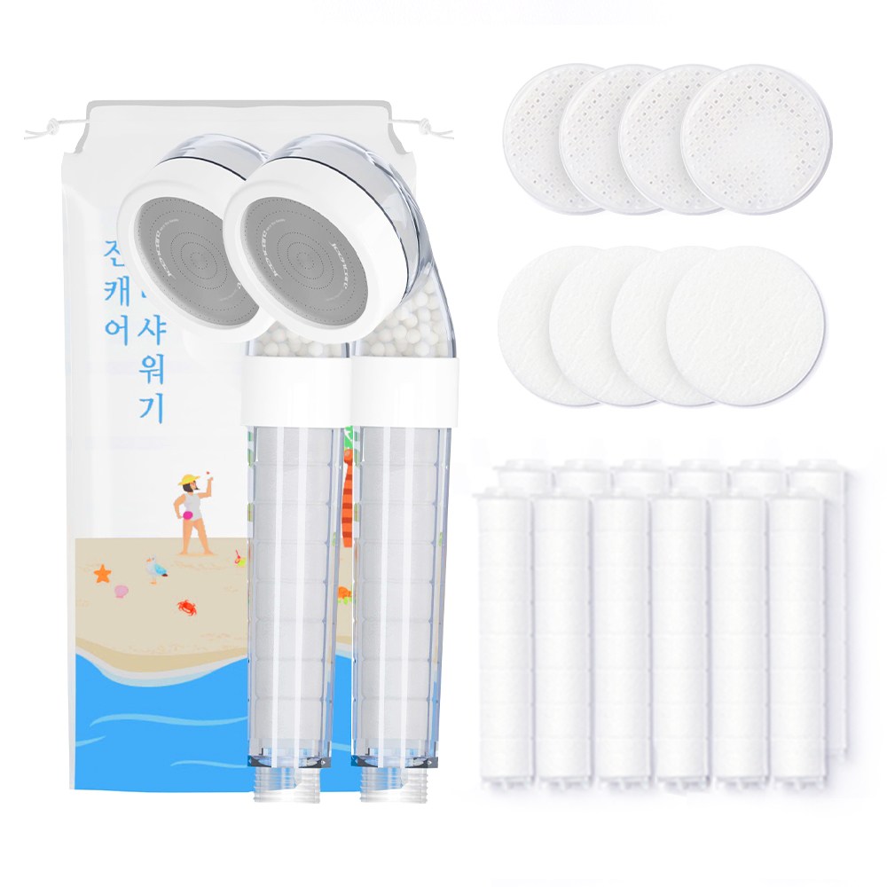 진캐어 퓨어 필터샤워기 본품2p + 헤드세트4p + 바디필터12p 14,990원