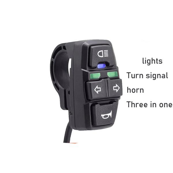 전기 자전거 킥보드 스쿠터 핸들 방수 스위치 온오프 램프 경적 헤드라이트 스위치 전기 라이트 Ebike 및 오토바이 단추 방향 지시등 제어 36V, 3 in 1 14,770원