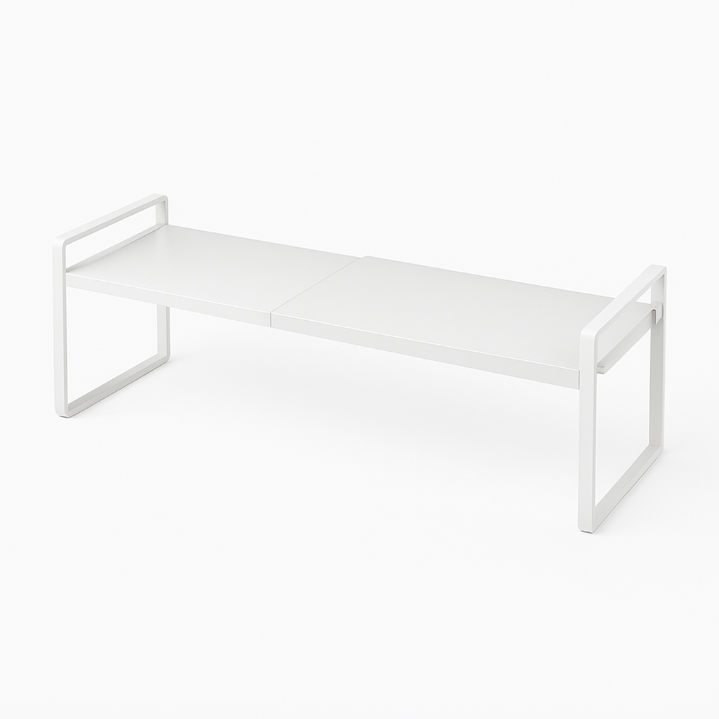 소소해 길이조절 주방 정리 접시 선반 정리대, 1개, 화이트 18,000원