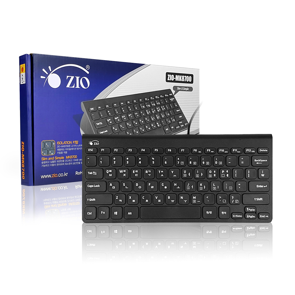 ZIO 미니 유선 텐키리스 키보드, 혼합색상, ZIO-MK8700 10,850원